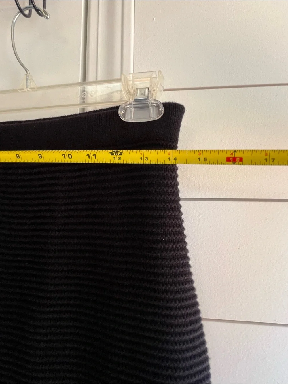 House of Harlow 1960 Black Knit & Crochet Bodycon Midi Skirt SZ XS